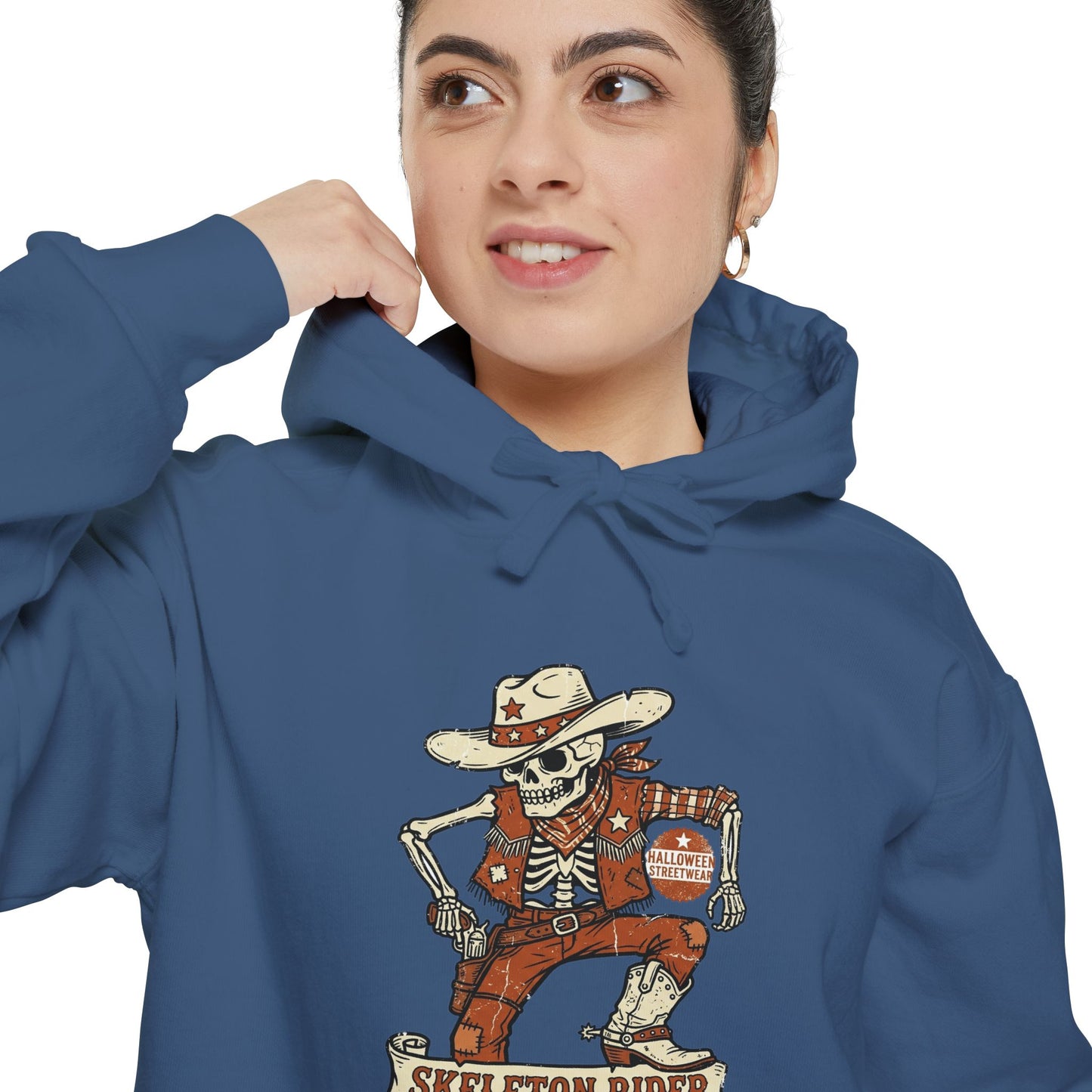 Skeleton Rider Hoodie — Vintage Western Skeleton Graphic Pullover