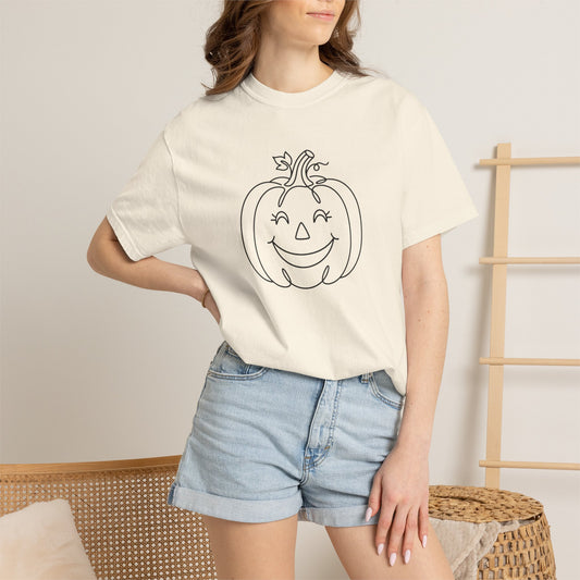 Pumpkin Smile T-Shirt — Minimal Halloween Jack-O'-Lantern Tee