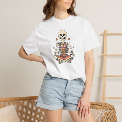 Skeleton Meditation T-Shirt — Zen Skelton Yoga Tee for Spiritual & Halloween Vibes