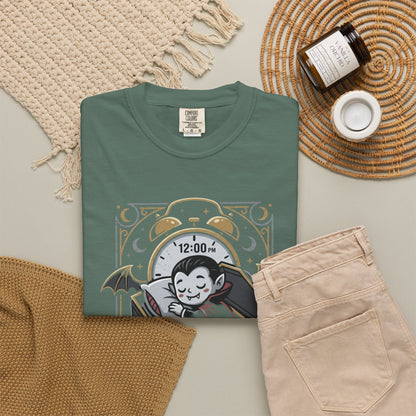 Not a Morning Monster T-shirt | Vampire in Coffin Halloween Graphic