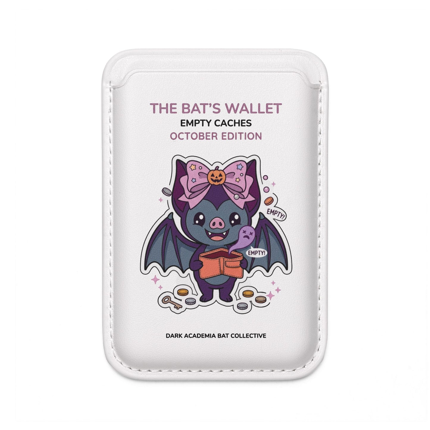 Bat Wallet MagSafe® Card Holder — “The Bat’s Wallet: Empty Caches October Edition” Vegan Wallet