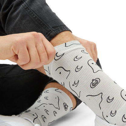 Ghost and Moon Pattern Socks | Sublimation Printed Socks