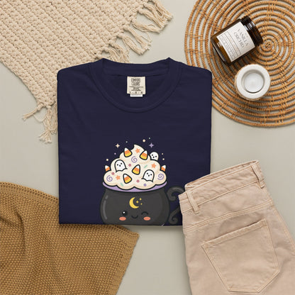Kawaii Witch Cauldron Tee — Cute Marshmallow Potion T-Shirt