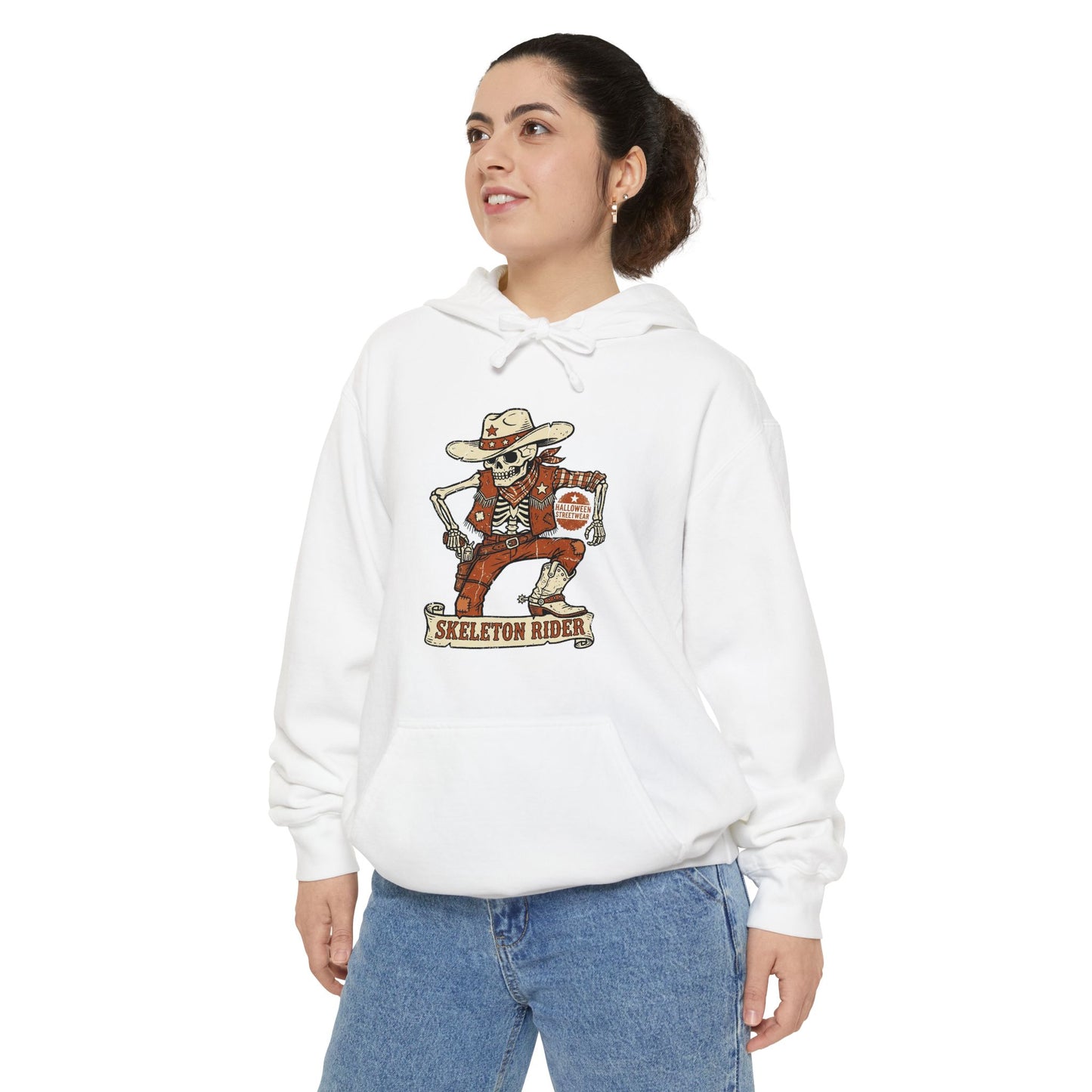 Skeleton Rider Hoodie — Vintage Western Skeleton Graphic Pullover