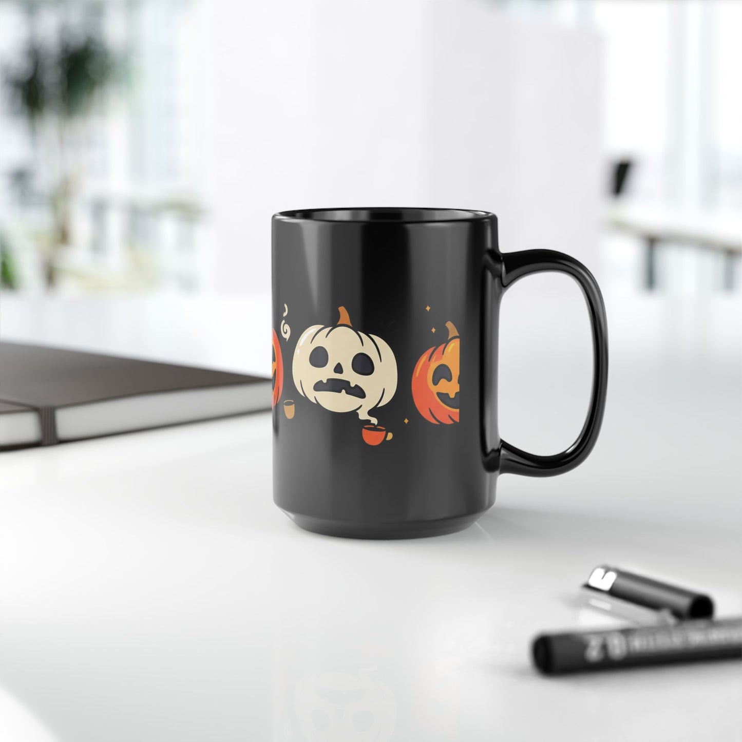 Halloween Pumpkin Mug — Cute Jack-O'-Lantern Coffee Cup (11oz & 15oz)