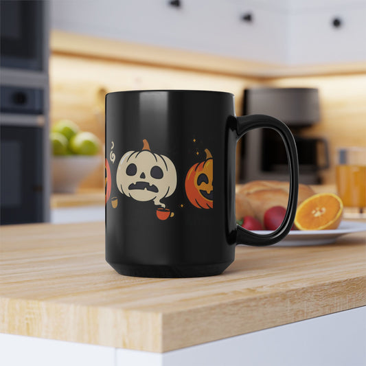 Halloween Pumpkin Mug — Cute Jack-O'-Lantern Coffee Cup (11oz & 15oz)