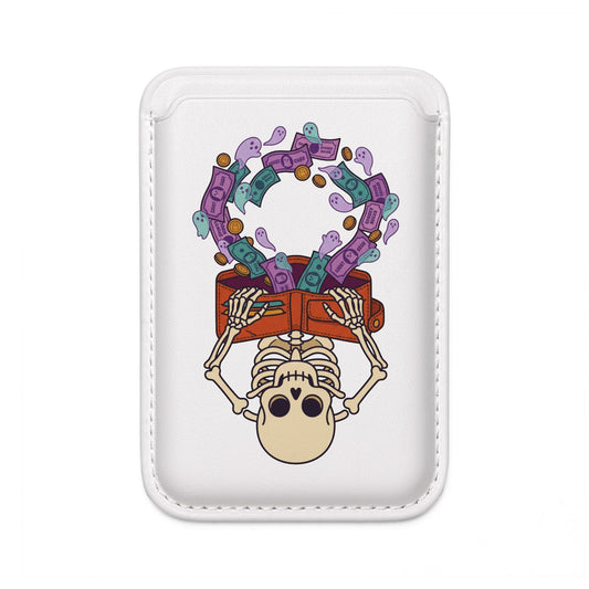 MagSafe Vegan Wallet — Skeleton & Money Illustration Card Holder