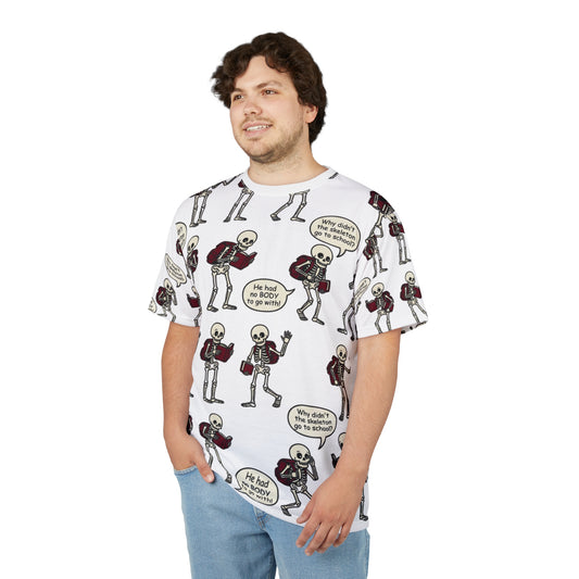 Skeleton Comic All-Over Print Tee — "He had no BODY to go with"