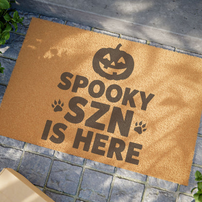 Spooky SZN Is Here Doormat — Halloween Pumpkin Welcome Mat