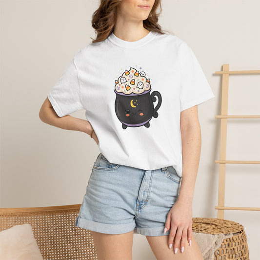 Kawaii Witch Cauldron Tee — Cute Marshmallow Potion T-Shirt