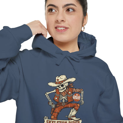 Skeleton Rider Hoodie — Vintage Western Skeleton Graphic Pullover