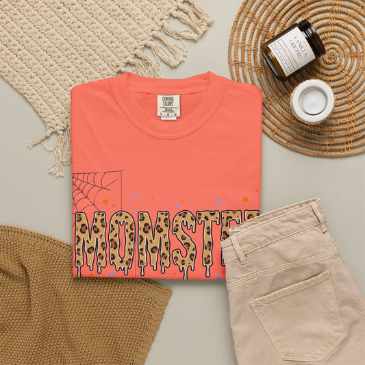 Momster Leopard Print Halloween T-Shirt | Spiderwebs & Spiders