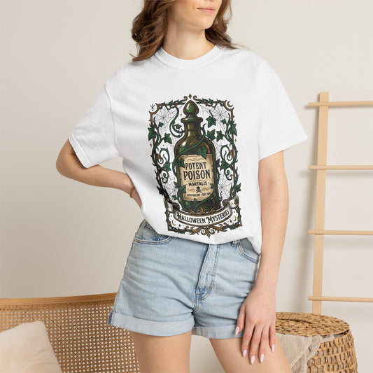 Poison Bottle Halloween T-Shirt — Vintage Apothecary “Potent Poison” Graphic