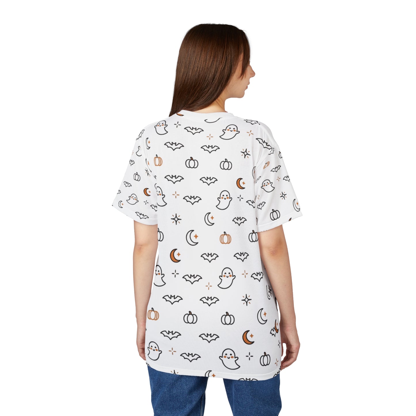 Cute Ghosts and Pumpkins Tee | Halloween Pattern All-Over Print