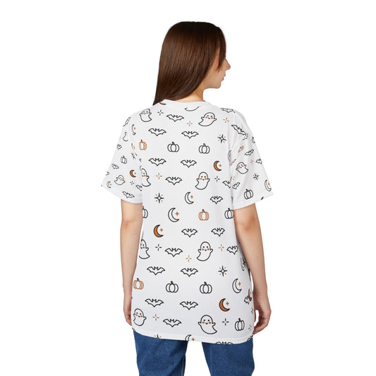 Cute Ghosts and Pumpkins Tee | Halloween Pattern All-Over Print