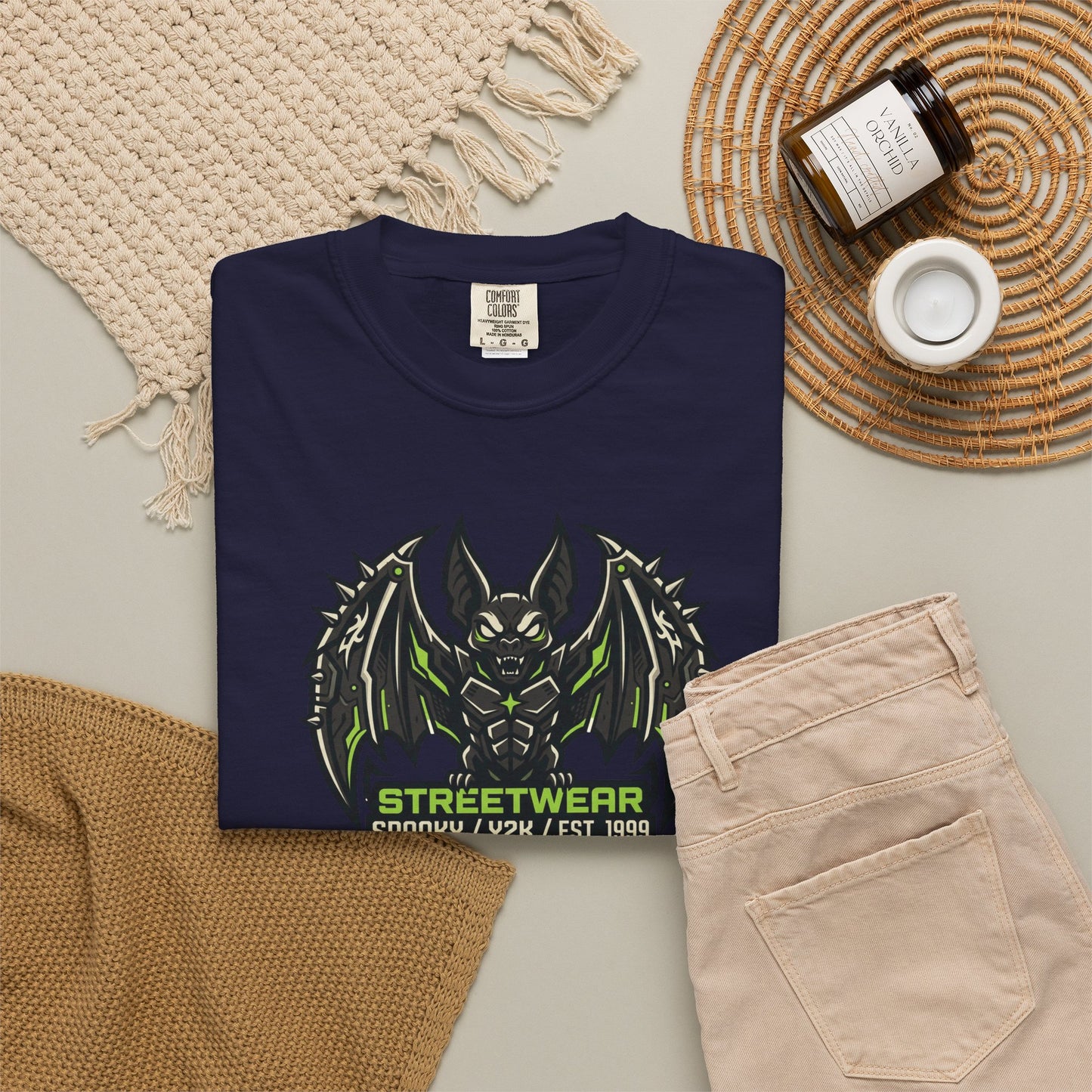 Bat Demon Streetwear T-Shirt — “STREETWEAR SPOOPY V&D/ EST. 1993” Graphic Tee