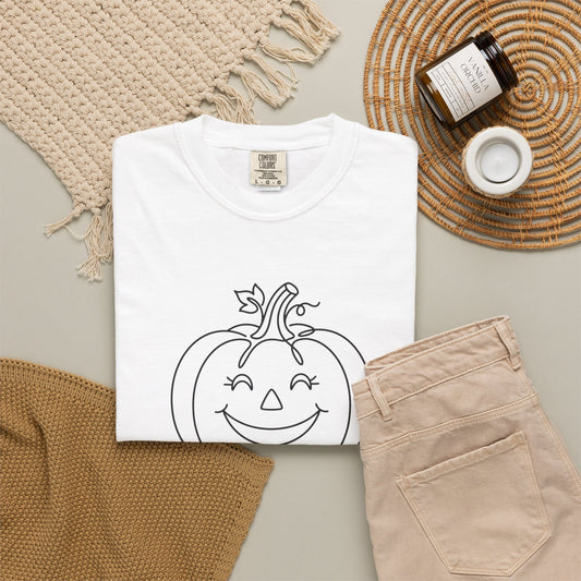 Pumpkin Smile T-Shirt — Minimal Halloween Jack-O'-Lantern Tee
