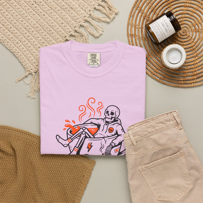 Dead Inside Caffeinated Skeleton T-shirt | Coffee Illustration