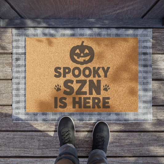 Spooky SZN Is Here Doormat — Halloween Pumpkin Welcome Mat