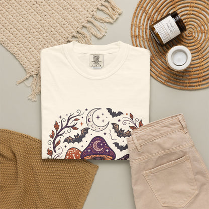 Mushroom Moon T-Shirt — Mystical Night Fungi Graphic Tee