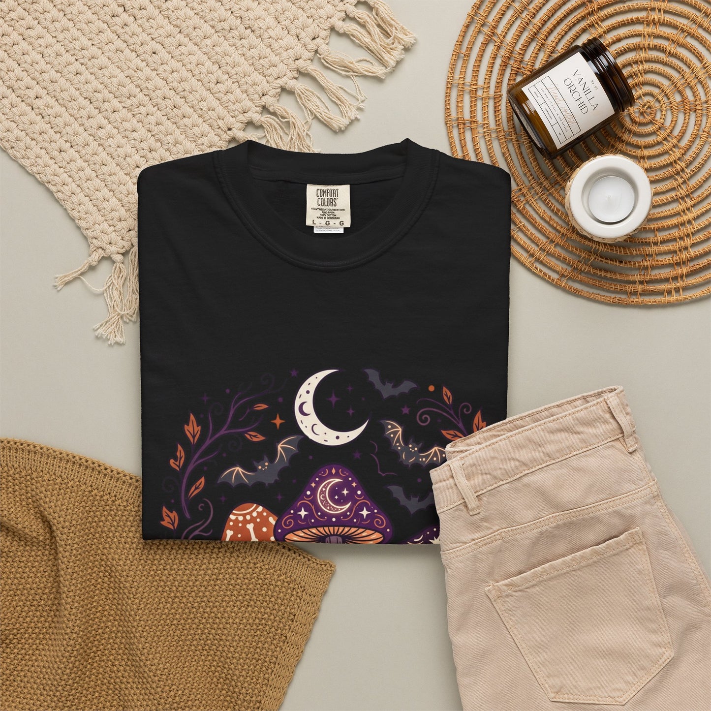 Mushroom Moon T-Shirt — Mystical Night Fungi Graphic Tee