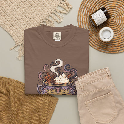 Kawaii Cauldron with Potion Steam T-shirt | Cute Witchy Magic Tee