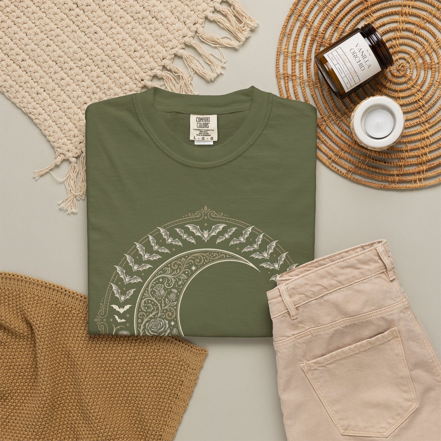 Floral Crescent Moon T-Shirt | Boho Celestial Vintage Graphic Tee