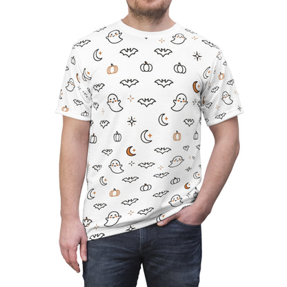 Cute Ghosts and Pumpkins Tee | Halloween Pattern All-Over Print