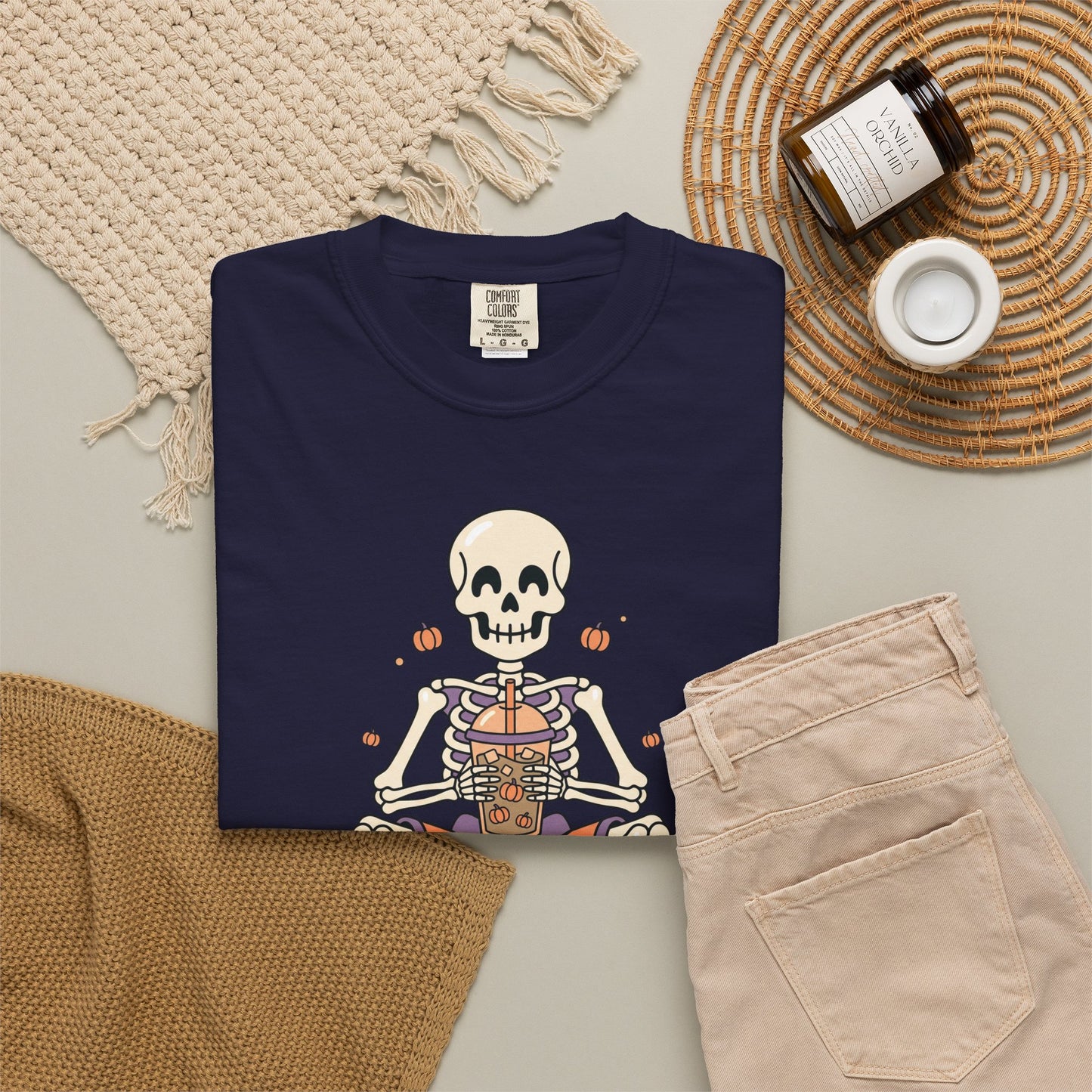 Skeleton Meditation T-Shirt — Zen Skelton Yoga Tee for Spiritual & Halloween Vibes