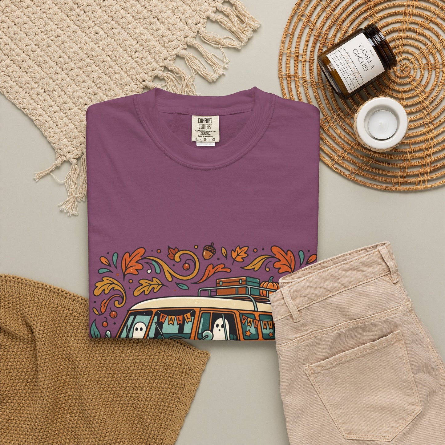 Vintage VW Bus T-Shirt — Retro Floral Camper Van Graphic