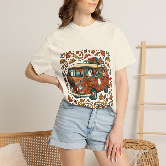 Vintage VW Bus T-Shirt — Retro Floral Camper Van Graphic
