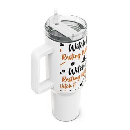 Witch Fuel Resting Witch Face Tumbler | 40oz Halloween Travel Mug
