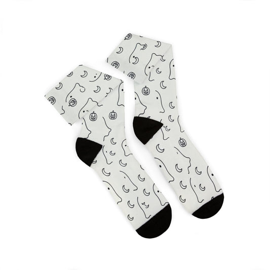 Ghost and Moon Pattern Socks | Sublimation Printed Socks