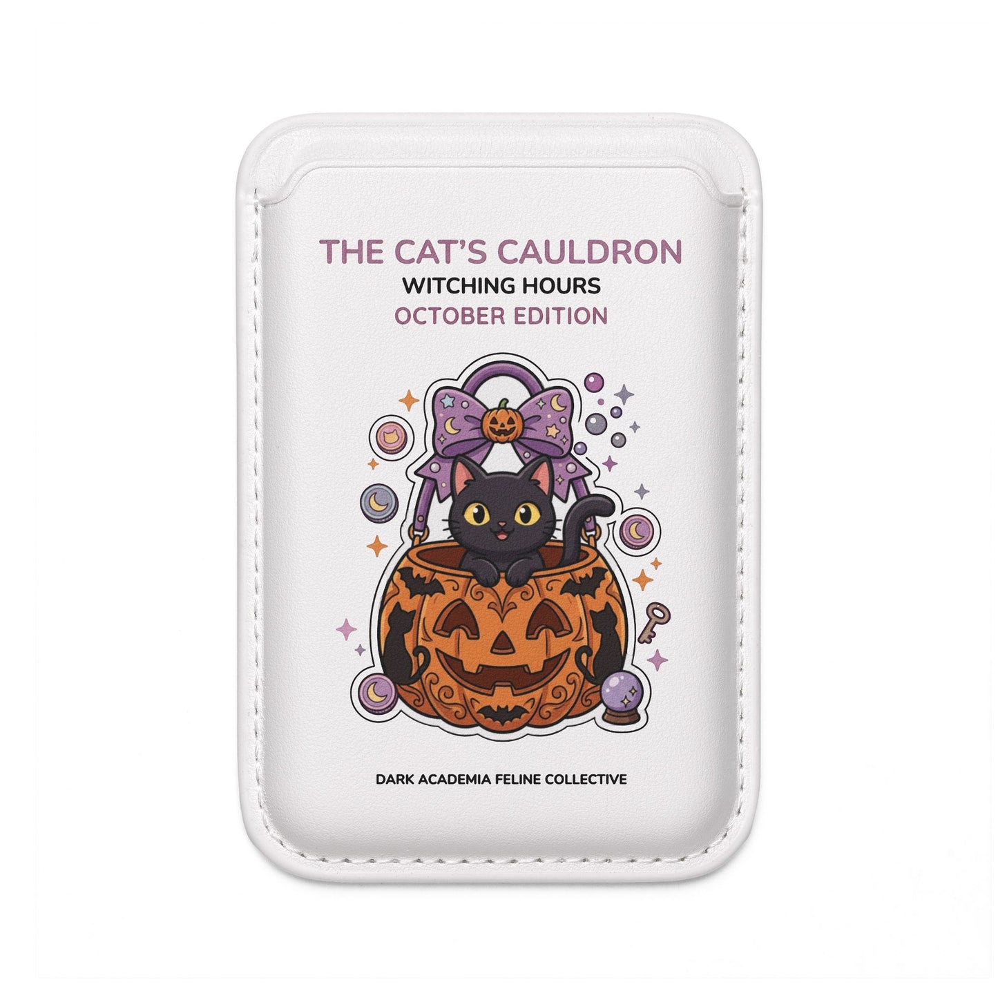 MagSafe Vegan Wallet — "The Cat's Cauldron: Witching Hours October Edition"