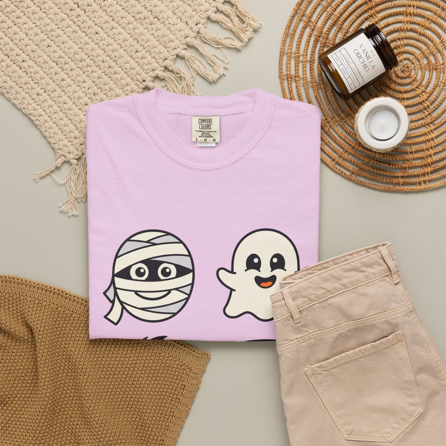 Halloween Monster Face T-Shirt — Cute Mummy, Ghost, Vampire & Frankenstein Tee